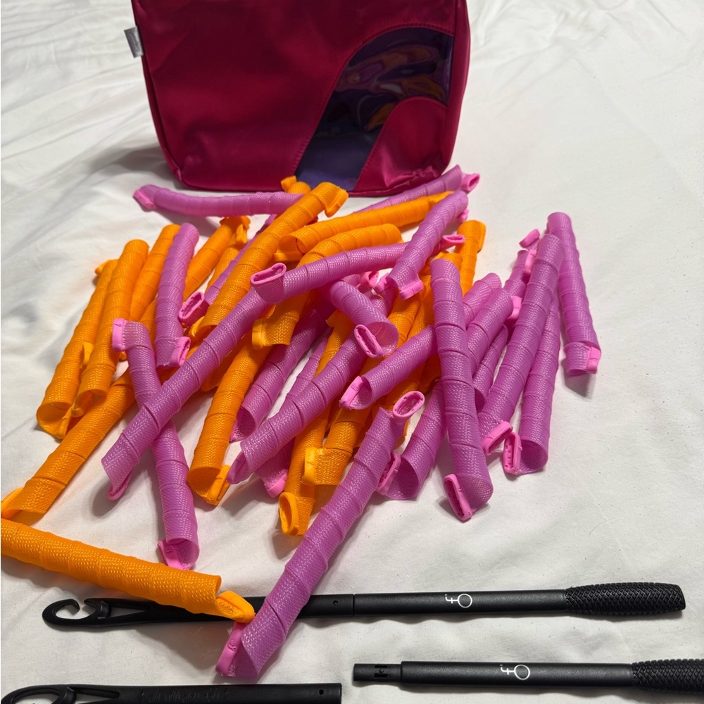 Hair Curlers Styling Kit - Pink and Orange